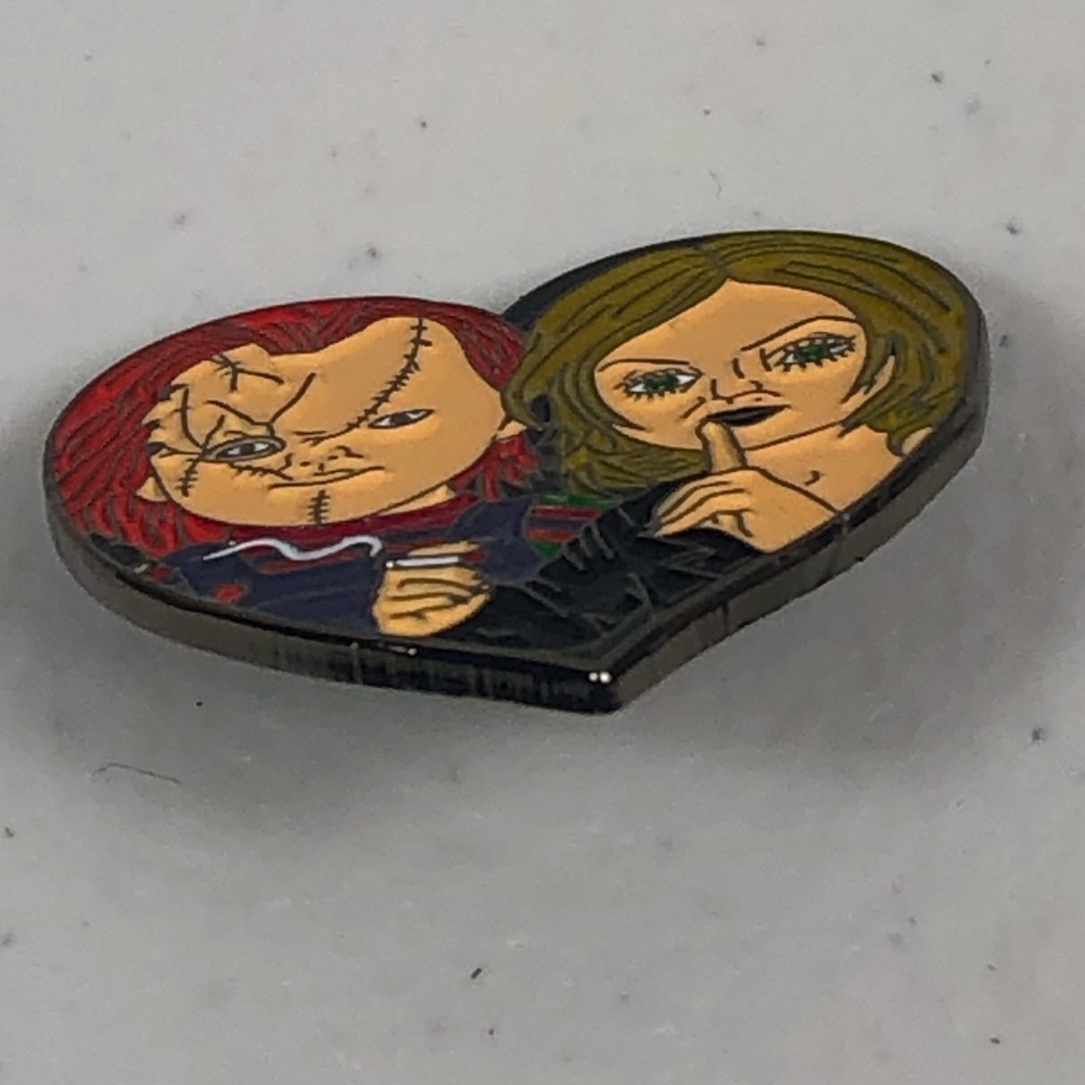 Tiffany Bride Of Chucky Childs Play Horror Heart Pin Lapel - Picture 8 of 11